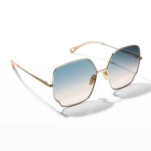 Chloe Oversized Geo Rectangle Metal Sunglasses - SOLD OUT